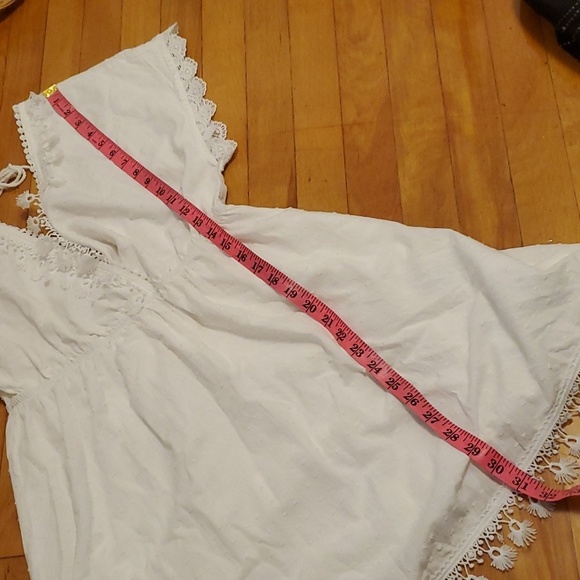 NWOT SHEIN Swiss Dot Backless Guipure Lace Trim Dress. White. Size M. - Picture 13 of 13